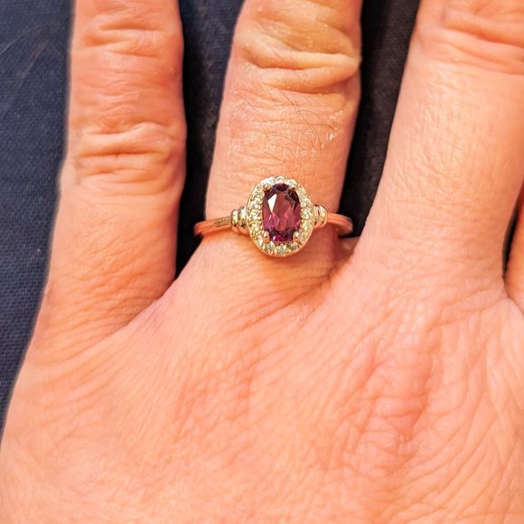 New Natural Garnet 18k rose gold plated ring size 5 $45 - Picture 2 of 6